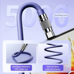 Kabl Type C na TYPE C 100W, REMAX RC-C055 WEFON ELASTIC sa LED lampicom, dužina 1.2m - Img 3