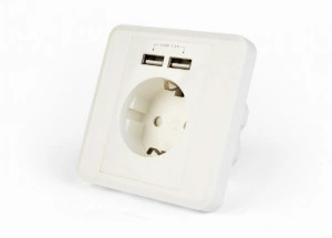 Šuko utičnica 220VAC plus dva USB punjača, 2.4A, Gembird EG-ACU2A2-01 - Img 5