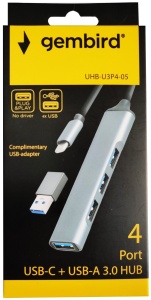USB HUB, Type-C plus USB A na USB 3.0 četiri porta, Gembird UHB-U3P4-05 - Img 4