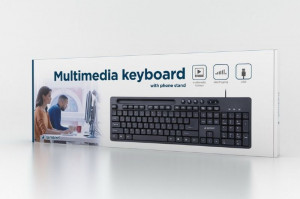 Žična USB tastatura Gembird KB-UM-108, 104 tastera, US raspored, s držačem za telefon - Img 2