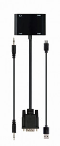Adapter VGA na HDMI Gembird A-VGA-HDMI-02, VGA adapter cable, 0.15 m, crni - Img 3