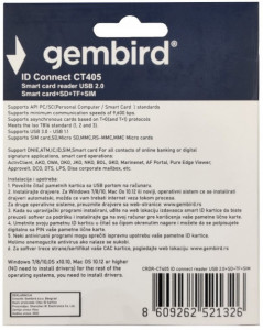 Biometrijski čitač ličnih, saobraćajnih, vozačkih karata, micro SD i SD kartica, SIM kartica, Gembird CRDR-CT405 - Img 4