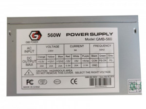 Napajanje ATX Gembird GMB-560-12, napajanje 560W 12cm FAN, 20+4pin, 2xSATA 2xIDE 4-p. sa kutijom - Img 3