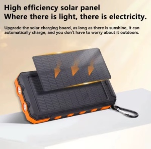 Prenosna Eksterna baterija, solar powerbank Gembird HRD-T12 12000mAh 2xUSB, LED lampica, kompas - Img 5