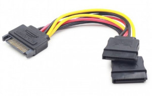 SATA power splitter cable, 0.15 m, Gembird CC-SATAM2F-01 - Img 1
