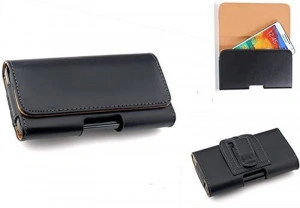 Univerzalna futrola za kaiš pantalona za telefone do 7", eko koža, crna