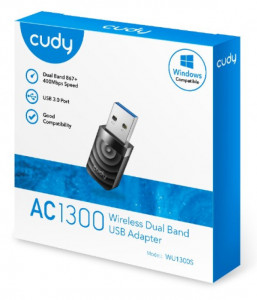 USB bežična mrežna wifi kartica Cudy WU1300S AC1300 WiFi Dual Band USB3.0 MINI adapter, 2.4+5Ghz, 20dBm, 2dBi longe range - Img 3