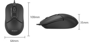 USB Opticki miš A4Tech A4-FM12T, 1200Dpi, 108mm, Silent, USB-C/A, BLACK - Img 2