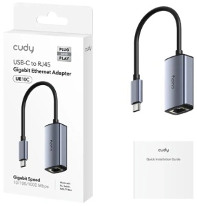 USB Type-C na LAN RJ-45 ženski, Cudy UE10C USB-C, Gigabit Ethernet Adapter,10/100/1000 Mbps Ethernet Port - Img 2