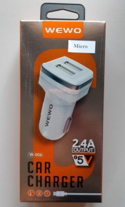 VIP WEWO W-006 AUTO punjač 2 X USB 2,4A plus micro USB kabl za punjenje - Img 3