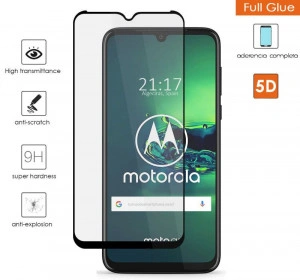 Zaštitno, kaljeno staklo 5D Full Glue za Moto G8 PLUS 2019 (6.3") crni rub