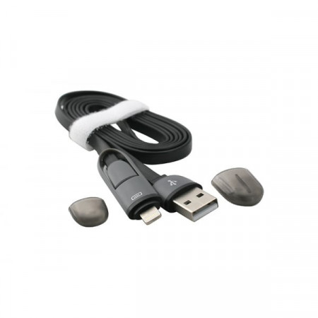 Cablu usb 2in1 Micro USB/iPHONE 5/6 Negru