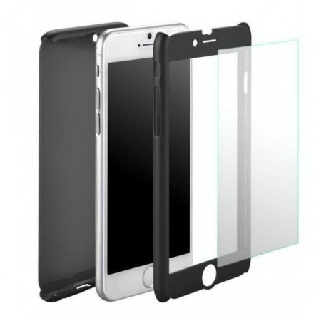 Husa Full Cover (fata + spate + geam sticla) pentru Huawei P40 Lite E,Negru