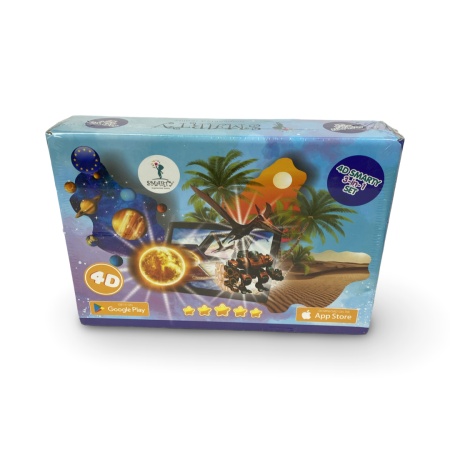 Set de cartonase interactive 4d cu roboti, dinozauri