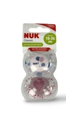 Set 2 suzete cu tetina silicon NUK 18-36m