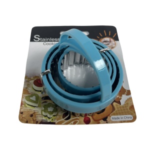 Set 3 forme prajituri inox cu maner plastic - Img 2