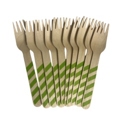 Furculite unica folosinta lemn 10 buc Verde