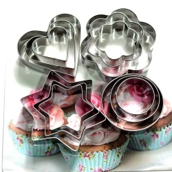 Set 12 forme inox pentru decorare torturi - Img 1