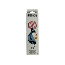 Set 25 paie carton Strawix roz