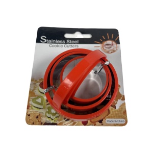 Set 3 forme prajituri inox cu maner plastic - Img 3