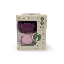 Set 2 suzete cu tetina silicon Lullaby 6m+ roz/violet