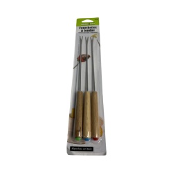 Set 3 furculite pentru fondue cu maner lemn 13cm - Img 1