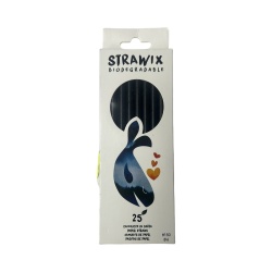 Set 25 paie carton Strawix negru
