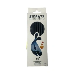 Set 25 paie carton Strawix negru