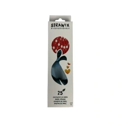 Set 25 paie din carton Strawix rosu