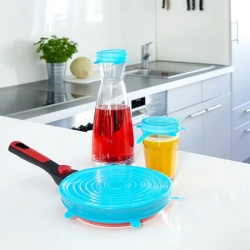 Set 3 capace din silicon universale 6,5cm 9,5cm 11,5cm - Img 1