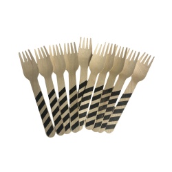 Furculite unica folosinta lemn 10 buc Negru