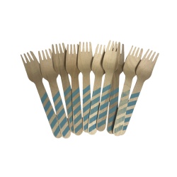 Furculite unica folosinta lemn 10 buc bleu
