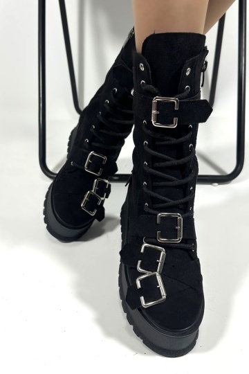 Ghete Zeno tall black 2 suede - Img 2
