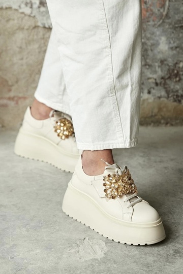 Adidasi Aida 2 Crem Piele Naturala - Img 2