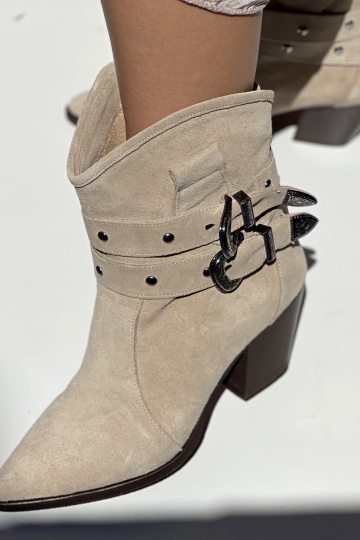 Botine Carmina Bej 2 Piele Naturala - Img 2
