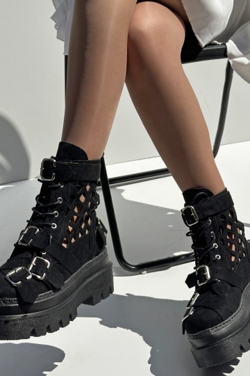 Ghete Strap Zeno 25 Negru Suede