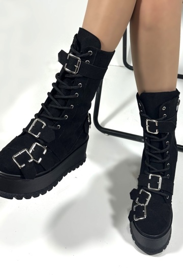 Ghete Zeno tall black 2 suede