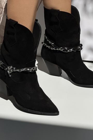 Botine Misuna Negru Piele Naturala
