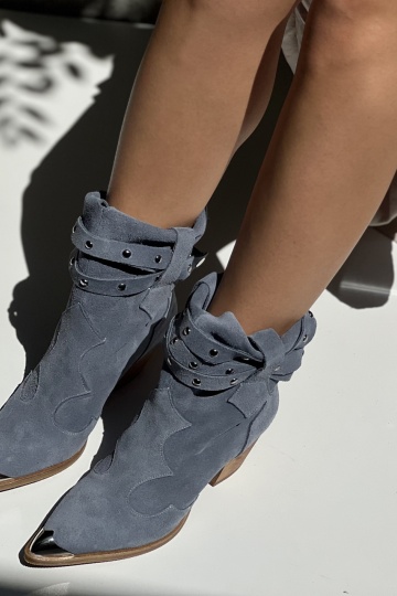 Botine Kiara Blue Piele naturala