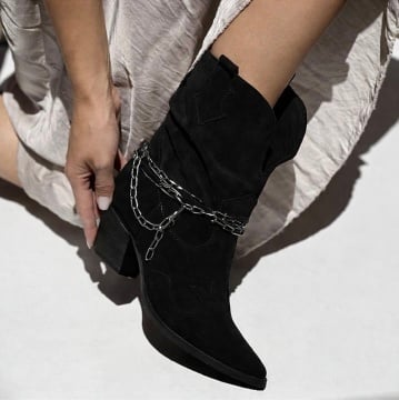Botine Misuna Negru Piele Naturala - Img 2