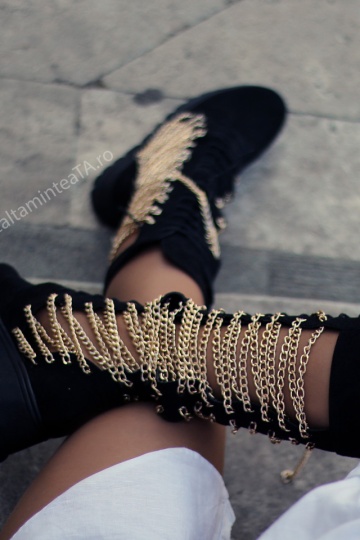 Ghete Chain Tall black- talpa sport - Img 4