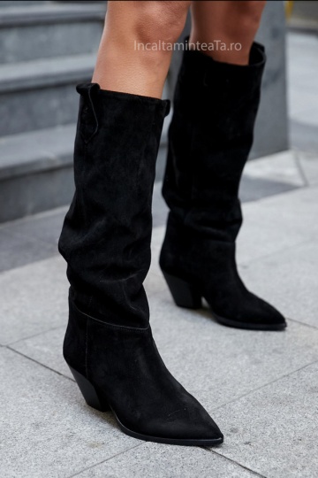 Cizme Sore Black PIELE NATURALA - Img 3