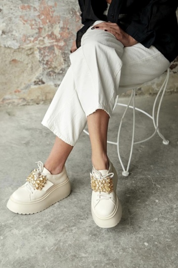 Adidasi Aida 2 Crem Piele Naturala