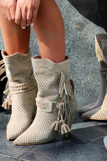 Cizme Monica perforate piele naturala