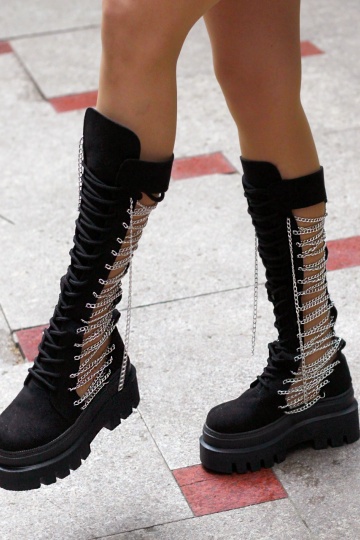 Ghete Chain Tall black- talpa sport