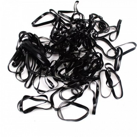 Elastice coafuri, mici, negre (set 50 buc)