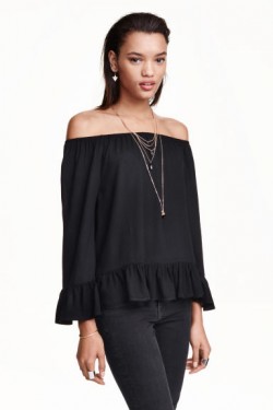 Блуза с голи рамене H&M