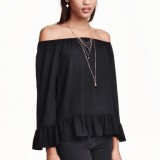 Блуза с голи рамене H&M