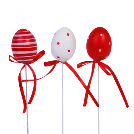 Oua Decorative de Paste Rosii Albe