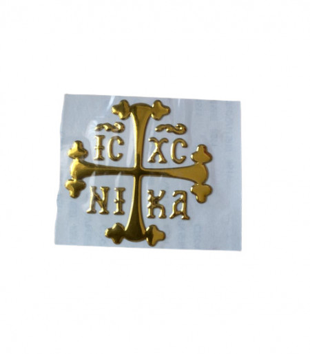 Semn religios auriu tip cruce de protectie masina